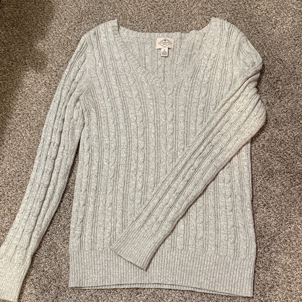 St. John's Bay Light Gray V-Neck Sweater